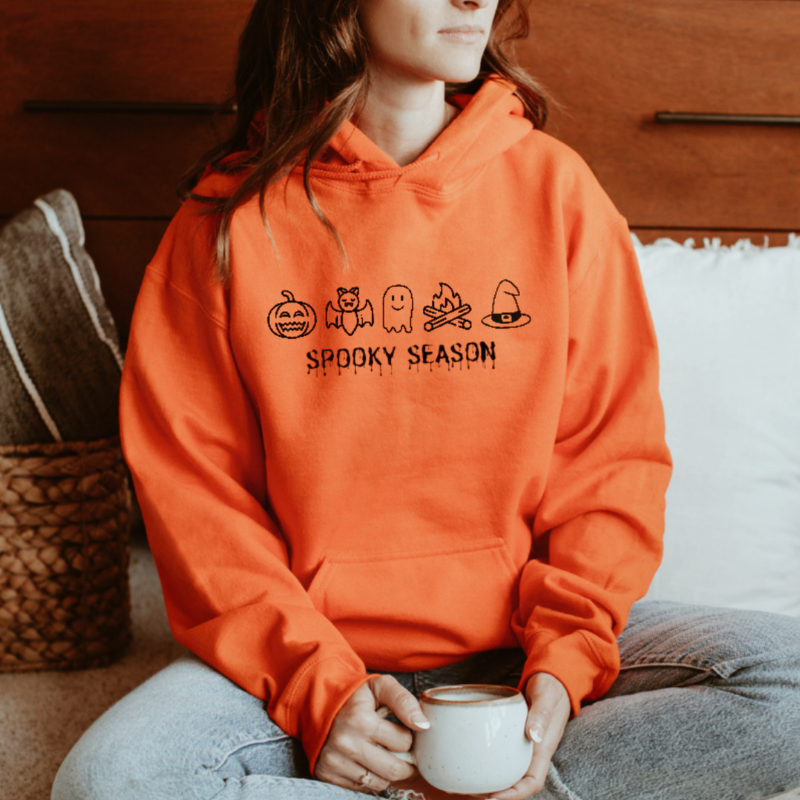 SPOOKY SEASON HOODIE-BLK PRINT