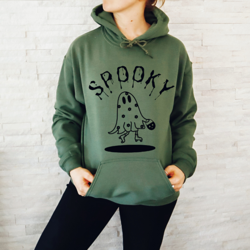 THE SKATING GHOST HOODIE-BLK PRINT