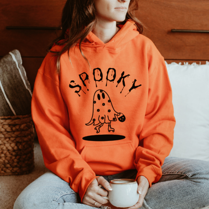 THE SKATING GHOST HOODIE-BLK PRINT