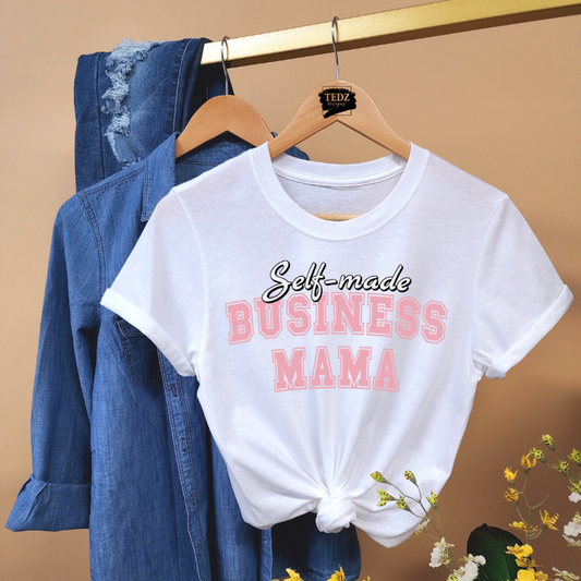 SELF MADE BUSINESS MAMA TEE- SPORTS PINK