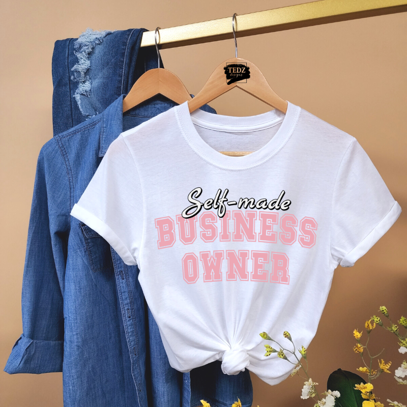 SELF MADE BUSINESS OWNER TEE- SPORTS PINK