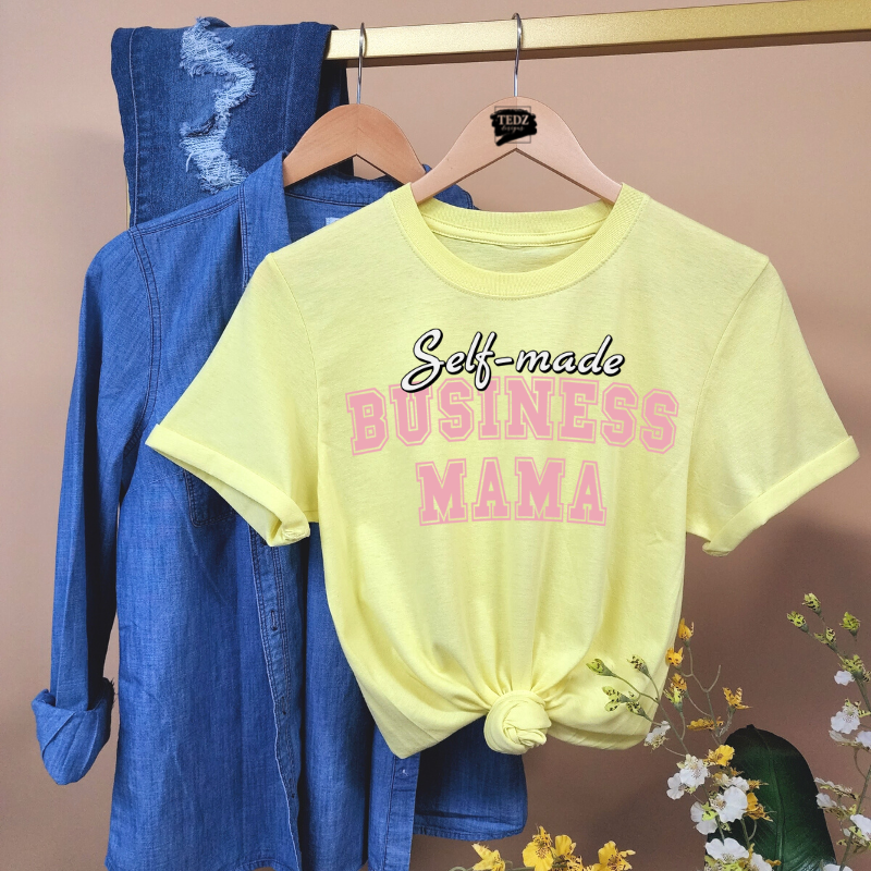 SELF MADE BUSINESS MAMA TEE- SPORTS PINK