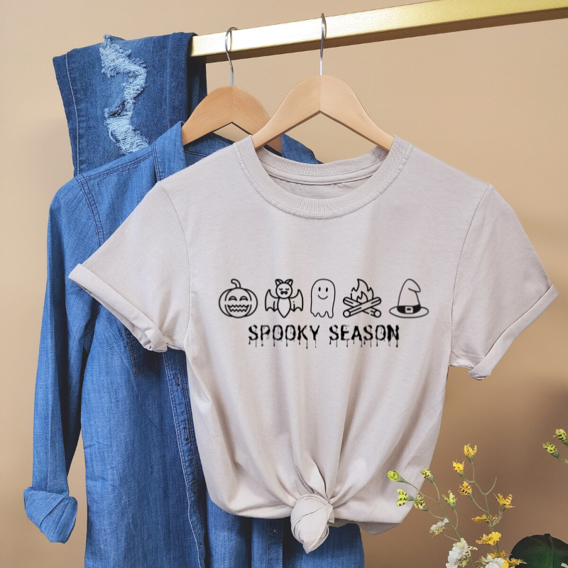 SPOOKY SEASON TEE-BLACK PRINT