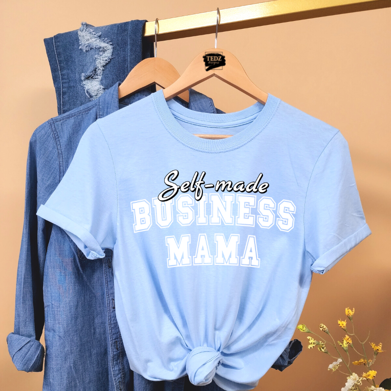 SELF MADE BUSINESS MAMA TEE- SPORTS WHITE