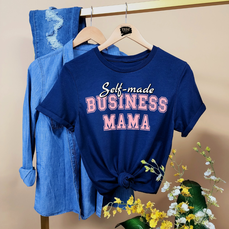 SELF MADE BUSINESS MAMA TEE- SPORTS PINK