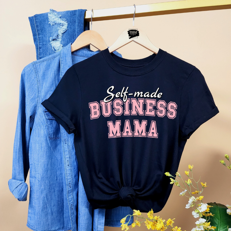 SELF MADE BUSINESS MAMA TEE- SPORTS PINK