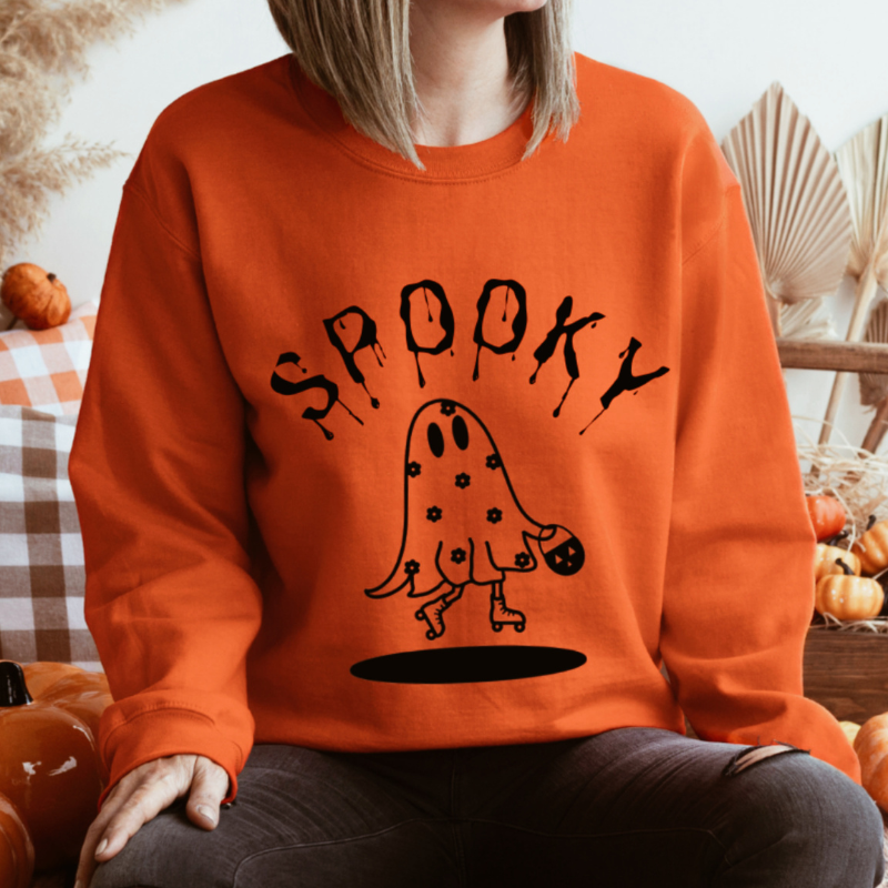 THE SKATING GHOST CREWNECK-BLK PRINT