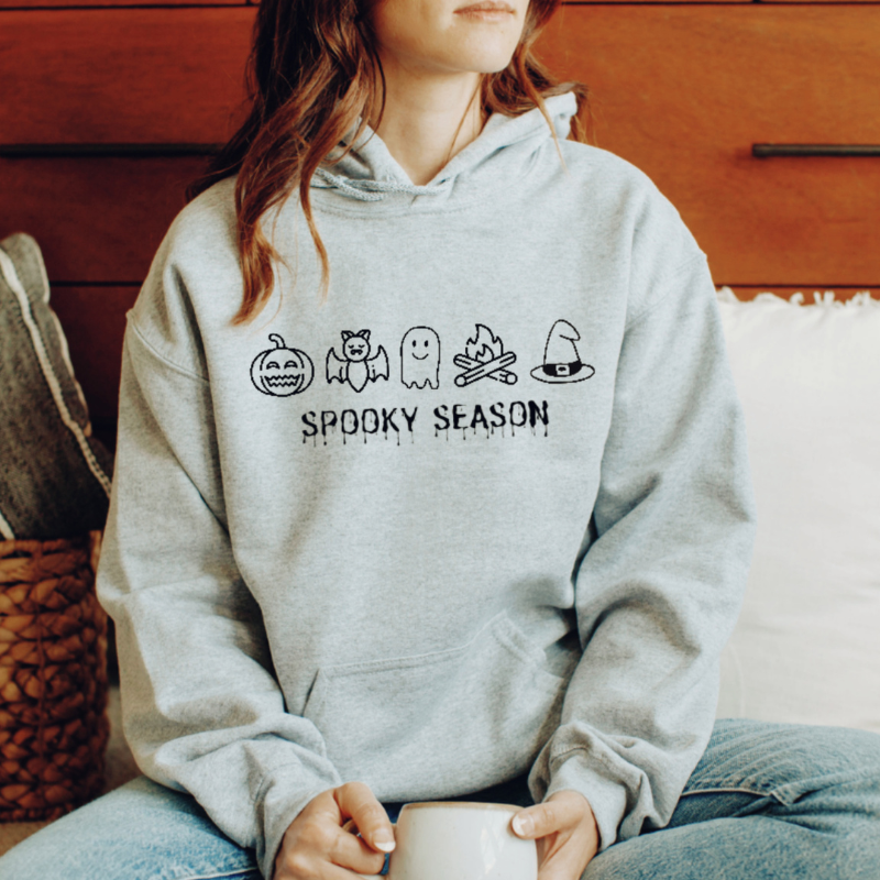 SPOOKY SEASON HOODIE-BLK PRINT